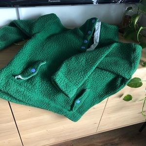 J. Crew Snap-collar sherpa fleece sweatshirt